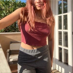 Burgundy tube top